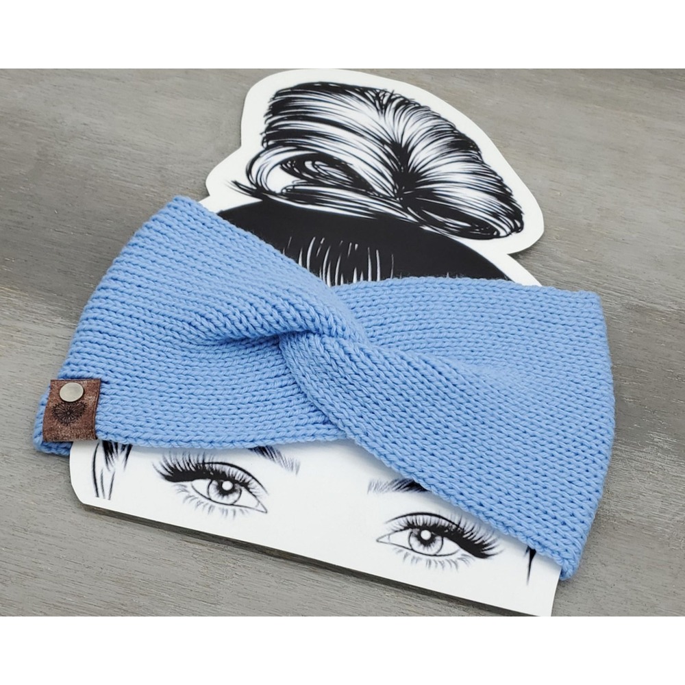 Handmade‎ Knit Twisted Headband | Soft Blue Winter Ear Warmer